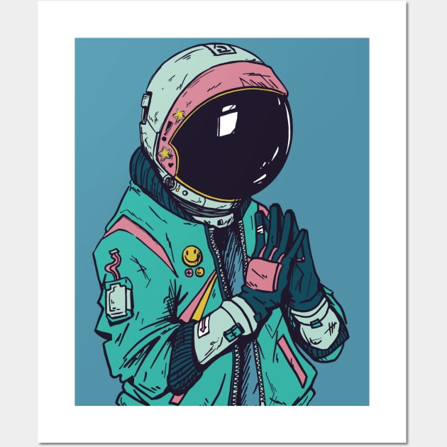 Cool Cyberpunk Astronaut Illustration Wall Art by SLAG_Creative